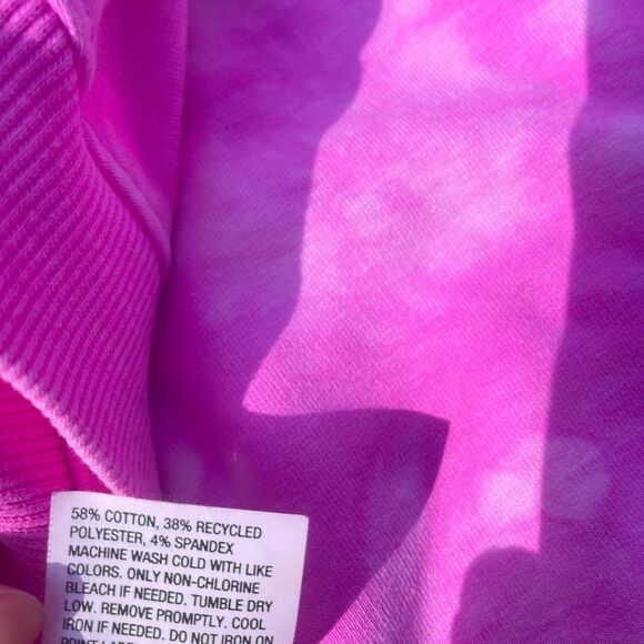 All in Motion Size Medium Bright Pink Tie Dye Oversized Sweatshirt - Picture 5 of 7